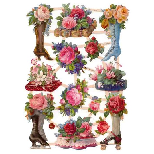Victorian Shoes, Roses and Floral Scraps ~ Germany ~ New for 2013